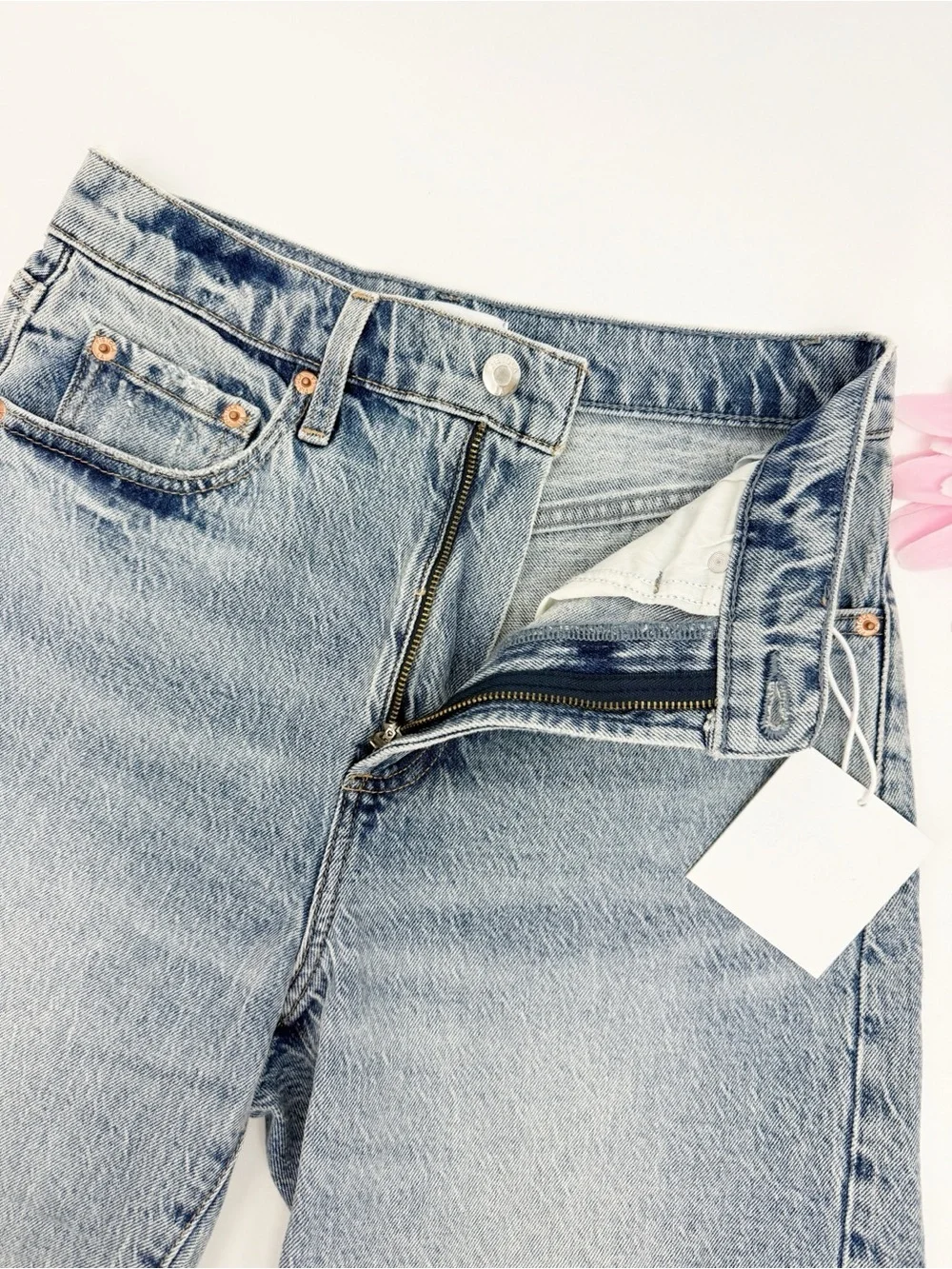 Pistola Kaylee High Rise Pinched Loose Straight Jean Short in Boulder Wash Blue